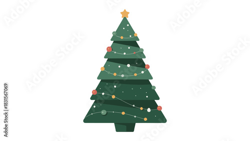 Festive Christmas tree: A beautifully decorated Christmas tree, adorned with twinkling lights and ornaments, symbolizing the joy and anticipation of the holiday season.
