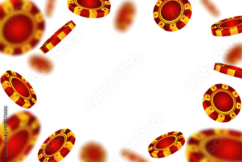 Gambling casino poker chips isolated on transparent background. Vector illustration