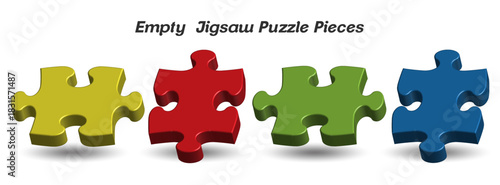 jigsaw puzzle pieces empty 3D look Banker Businessman success investor broker forex development marketing achivement goal target teamwork savings savings solution growth manager economy concept