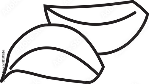 Garlic Bulb Outline Ingredient Vector Icon Illustration