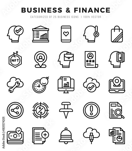 Business & Finance Icon Bundle 25 Icons for Websites and Apps