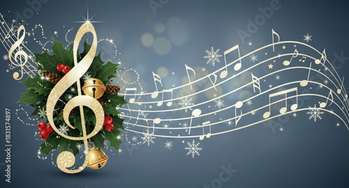 music background with treble clef