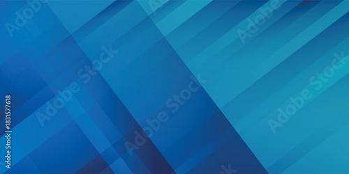 Abstract blue and teal background with overlapping diagonal lines and geometric shapes creating a modern and dynamic visual effect.