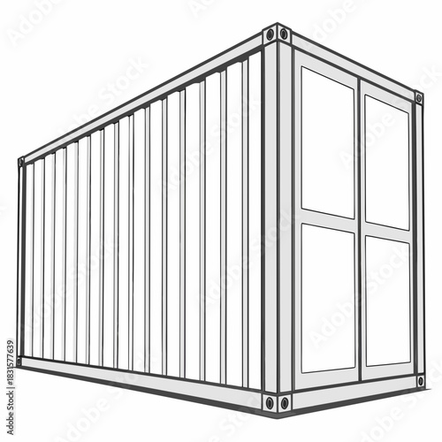 Shipping container illustration, perfect for logistics and transportation concepts