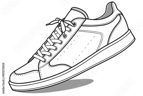 Stylish white sneaker, isolated on light background