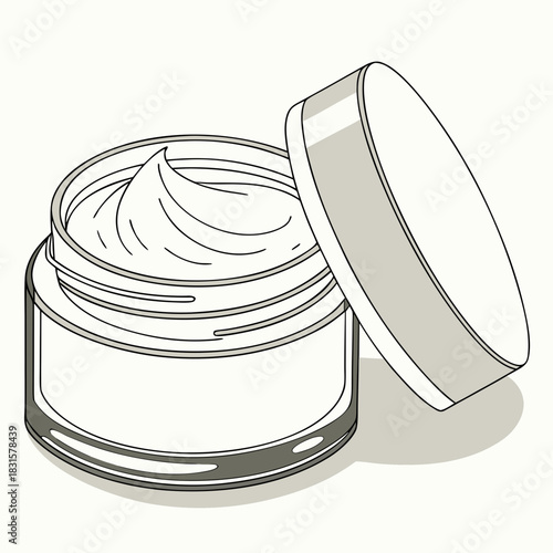 Jar of moisturizing cream isolated on white background