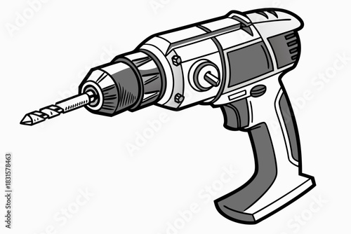 Electric drill tool for construction and renovation.