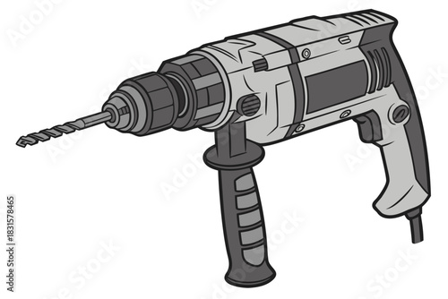 Power drill detailed illustration