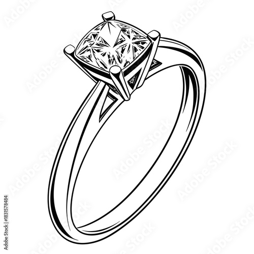 Elegant Diamond Ring Illustration 