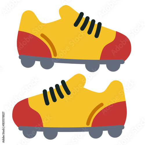 Soccer Cleats in Flat Style for Football Player Equipment