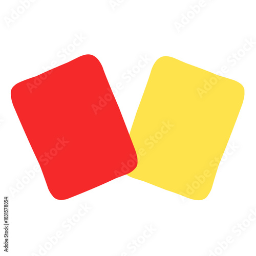Red and Yellow Cards in Flat Style for Referee and Soccer Rules