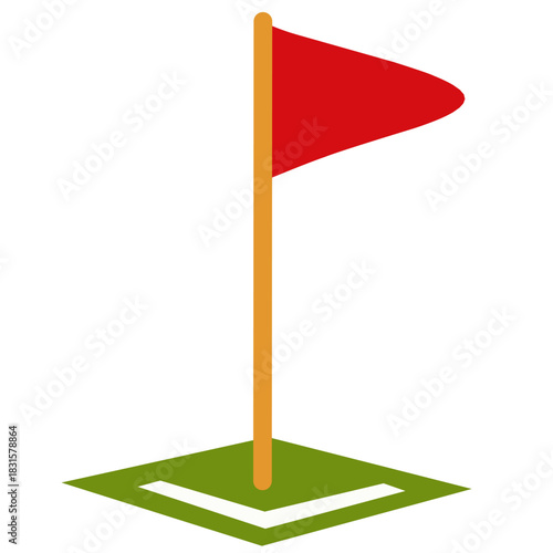 Corner Flag in Flat Style for Soccer Field Design Elements