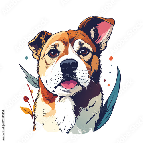 Adorable dog portrait with expressive eyes and fluffy fur looking directly at viewer.