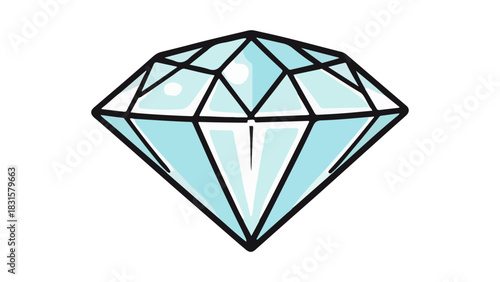 blue diamond vector illustration on white background