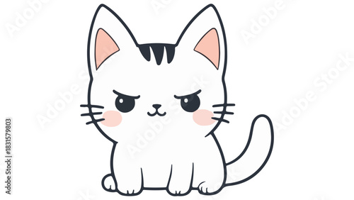cute cartoon cat with intriguing face expression funny vector illustration