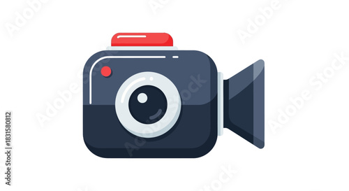 Flat design video camera icon for recording content production