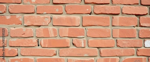 Rough, uneven brick surface, varying shades of red and brown, wall, surface