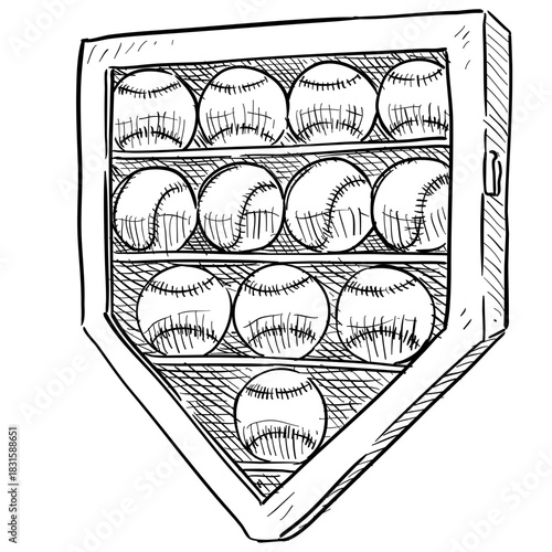 Baseball handdrawn illustration⁠
