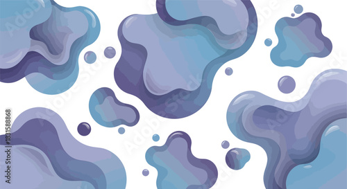 Set of colored amoeba organic irregular shapes. Creative liquid blob elements, various cartoon organic shapes.