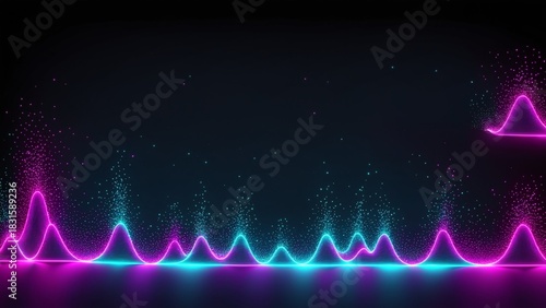 Blue and magenta neon soundwave abstract background 4K 03
