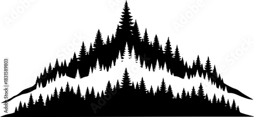 Douglas Fink Trail Forest Mountain Silhouette  