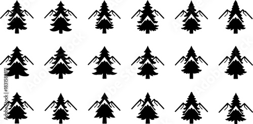 Douglas Fink Trail Forest Mountain Silhouette  