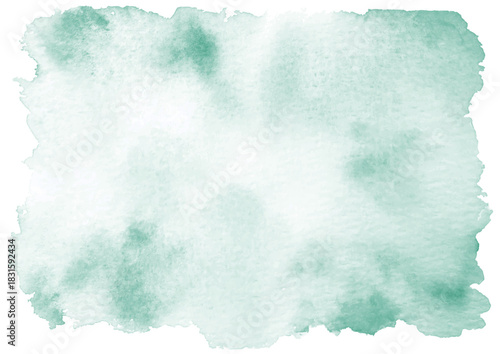 Bright Mint Green Hand-Drawn Analog Watercolor Texture for Backgrounds, Cards, and Packaging