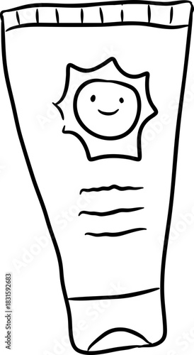 Hand Drawn Sun Cream Tube
