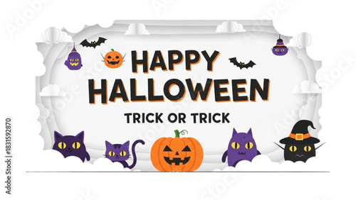 Happy Halloween Trick or Treat Autumn Holiday Celebration