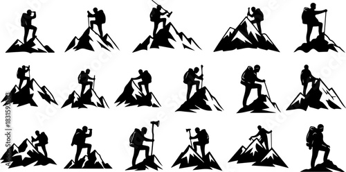 Firefighter Hero Silhouette Set with Rescue and Emergency Gear