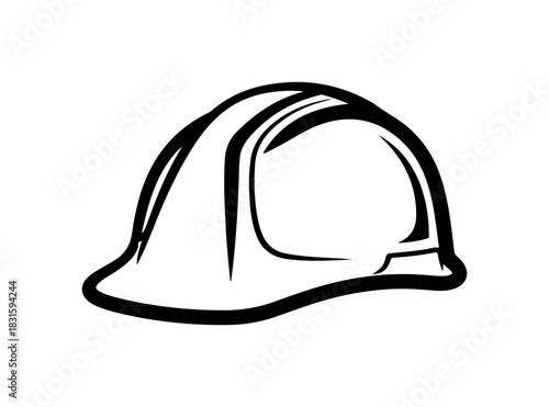 Safety first hard hat icon protects construction workers on the job site