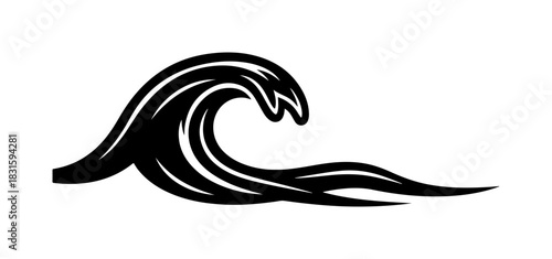 Dynamic stylized ocean wave illustration for branding and design assets