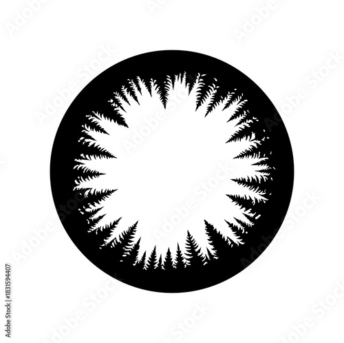 Abstract spiky circular vector shape creates bold modern design element