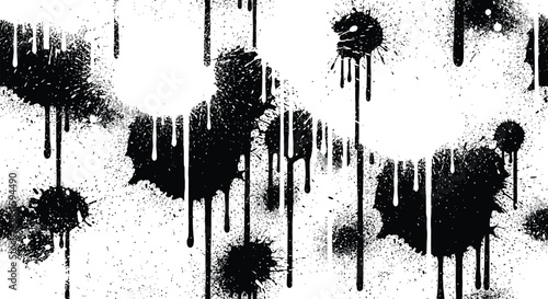 Inkblot spots, spray paint splashes, brush drops, black ink drips, liquid blob, paintbrush splotch, smudges, dusty speckle effect, graffiti ink splatters, dirty splash stains