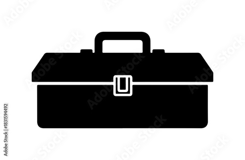 Classic black toolbox icon for handy projects and DIY home improvements