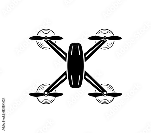 Black Quadcopter Drone Icon