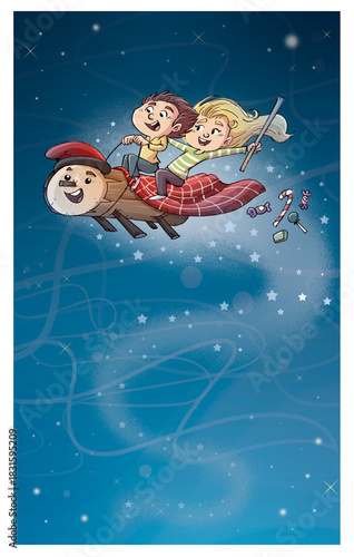 Caga tió, a Catalan Christmas tradition, Spain