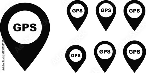 Map pin icon. location pin place marker. Location icon. Map marker pointer icon set. GPS location symbol collection. Modern map markers. Vector icon isolated on transparent background.