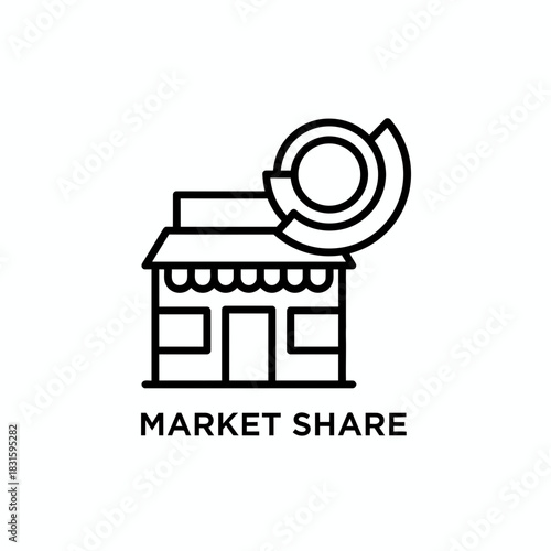 Market Share Icon Business Growth, Analysis, and Strategic Planning in Commerce