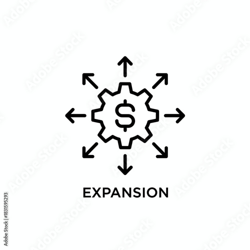 Expansion Icon Financial Growth and Business Development Illustration