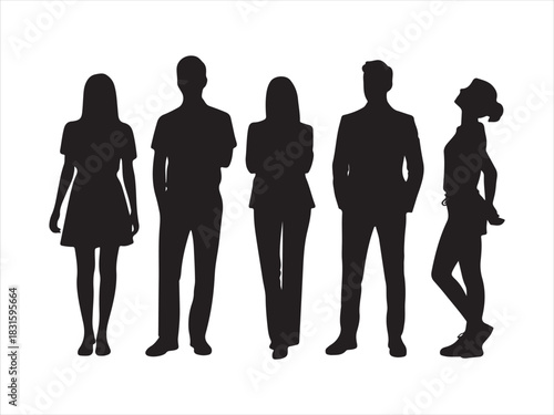 Business People Team Silhouette Vector Illustration