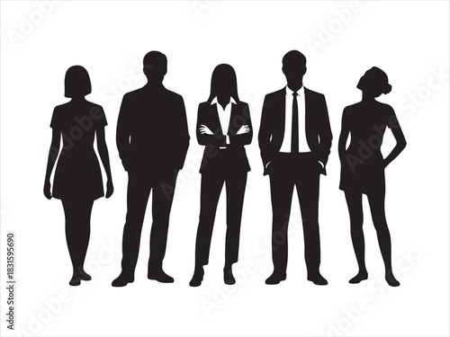 Business People Team Silhouette Vector Illustration