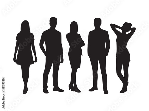 Business People Team Silhouette Vector Illustration