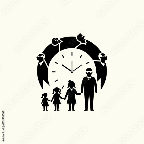 Family life cycle and the passage of time icon.