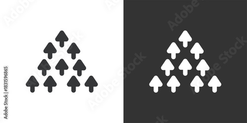 Combined Strength or Direction icon. Solid glyph series icon