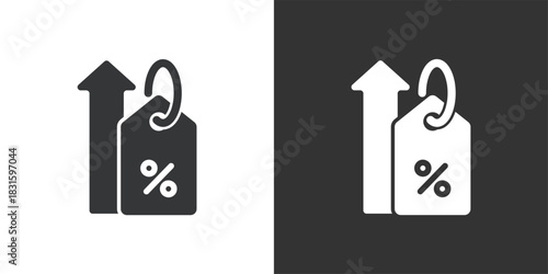 Price Percentage Increase icon. Solid glyph series icon