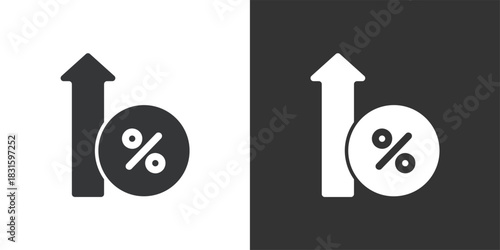 Percentage Growth icon. Solid glyph series icon