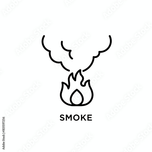 Smoke Signal Outline Icon Thin Line Style Vector Illustration