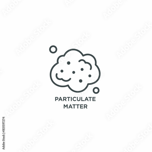 Particulate Matter Icon - A Simple Outline Graphic Representing Air Pollution