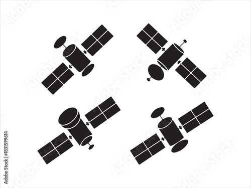 Satellite Icons Set | Space Communication Technology Symbols